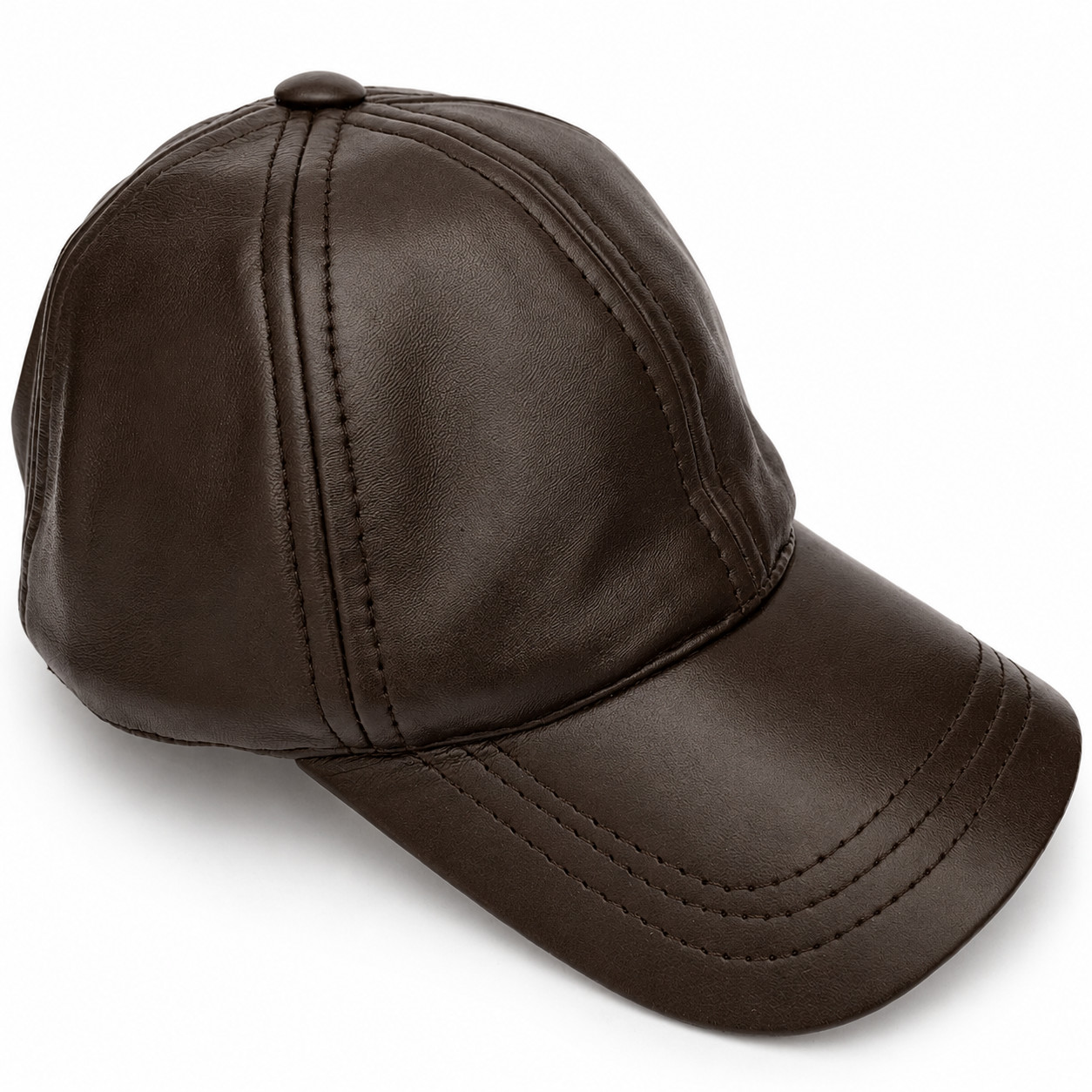 Mens Lambskin Leather Baseball Hat Genuine Real Leather Cap Sports Visor