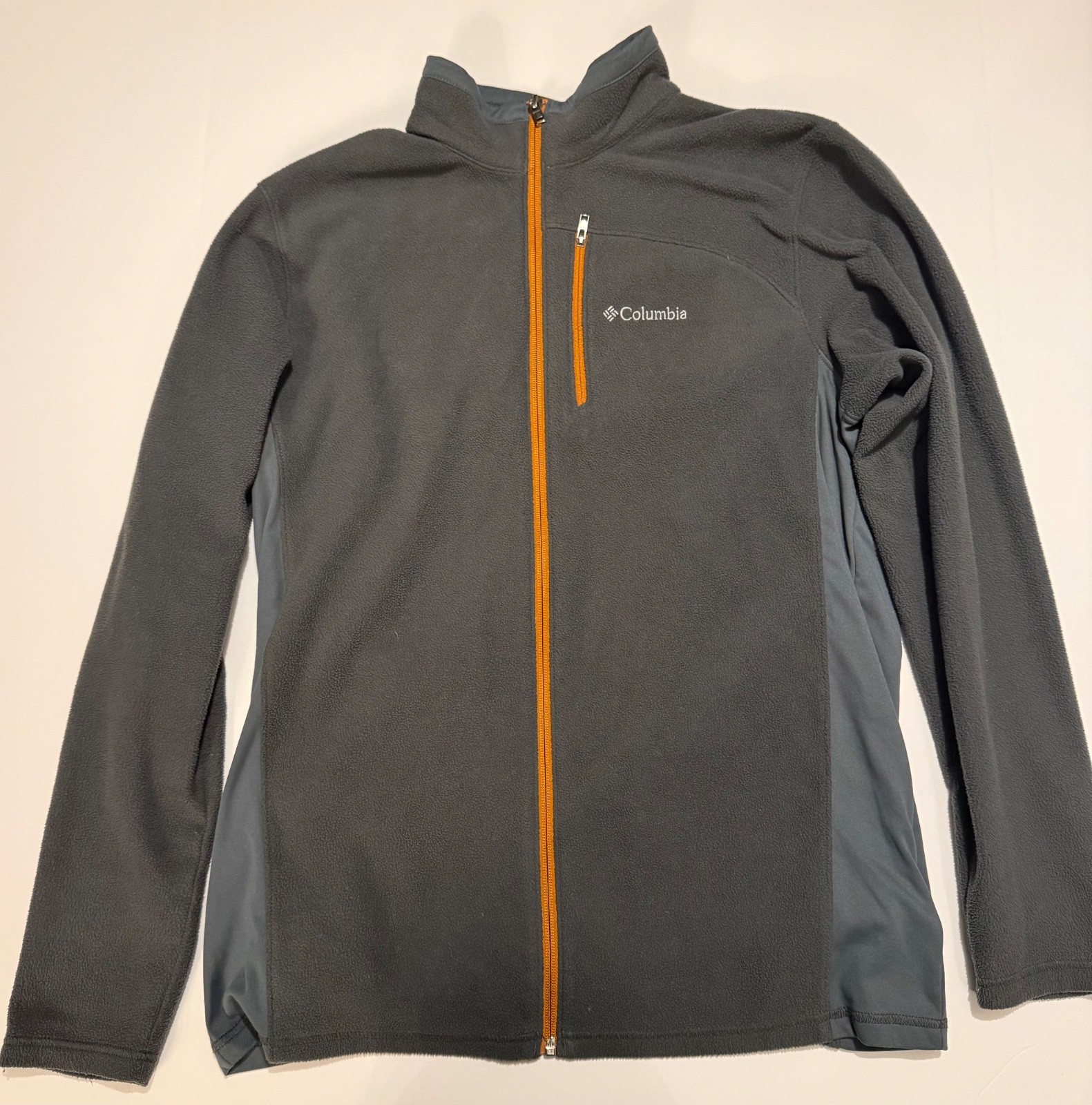 Columbia Fast Trek II Fleece Jacket Mens Medium Gray Orange Full Zip AM1488