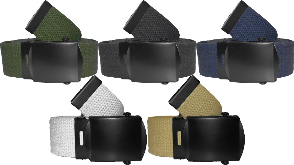 Cotton Uniform 1.25″ Web Belt Black Buckle Military Army Tactical Work Skater