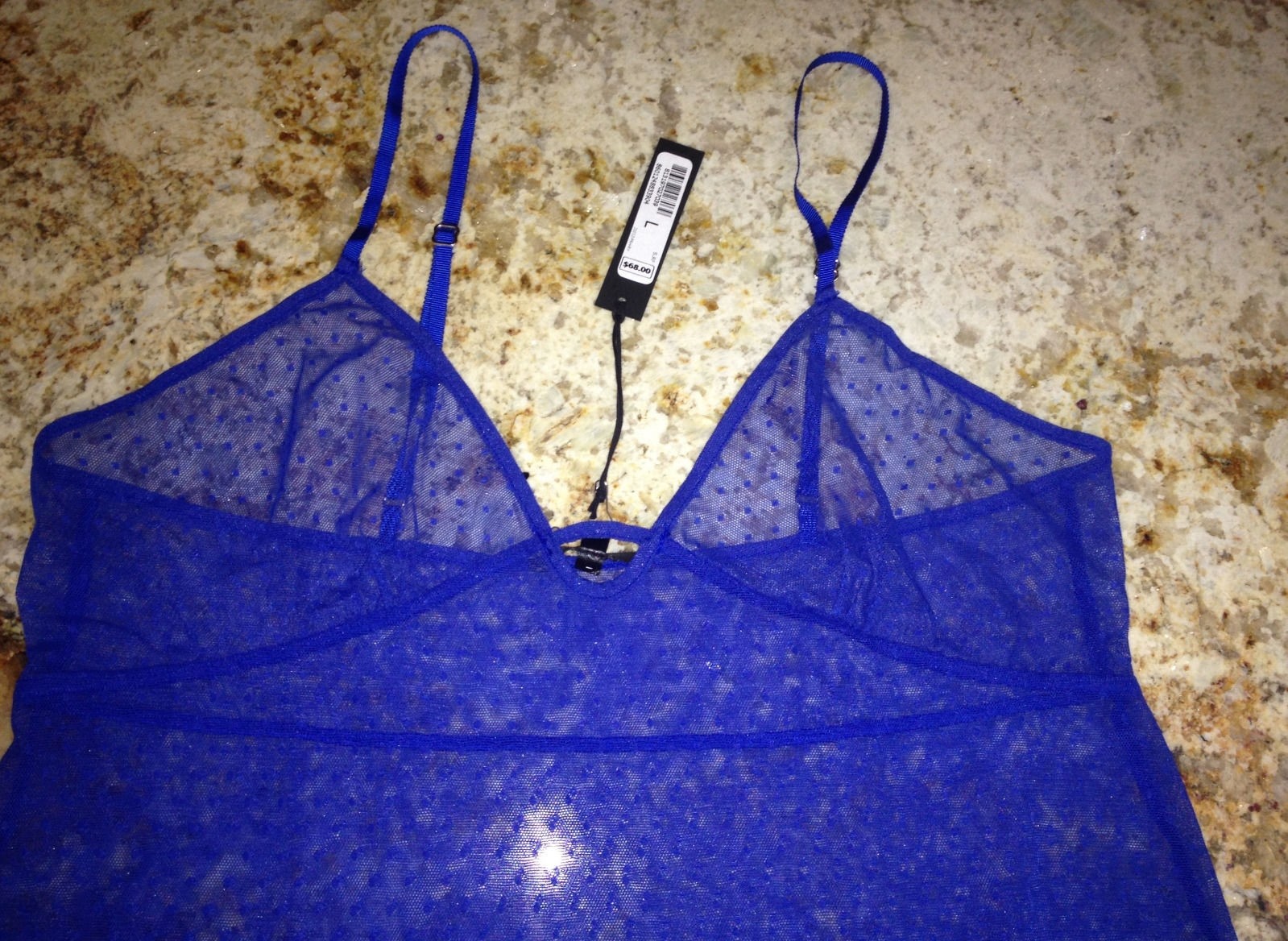 JOE’S JEANS Point D’Esprit Royal Blue Cami PJ Sleep Set Top Shorts Womens S M L
