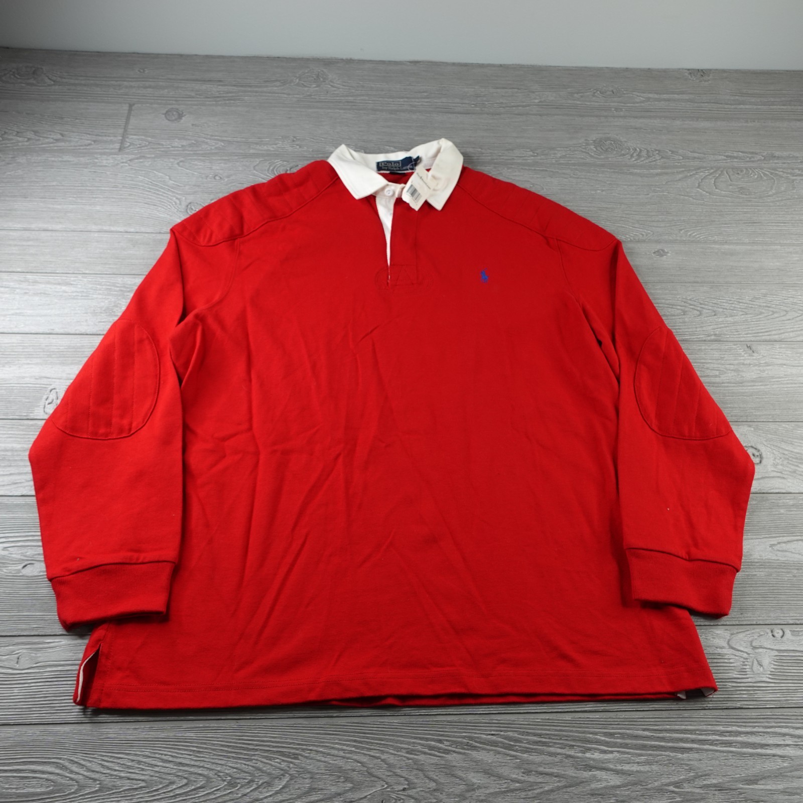 Polo By Ralph Lauren Sweatshirt Mens Large Shoulder Padded Elbow Patch Rugby NWT