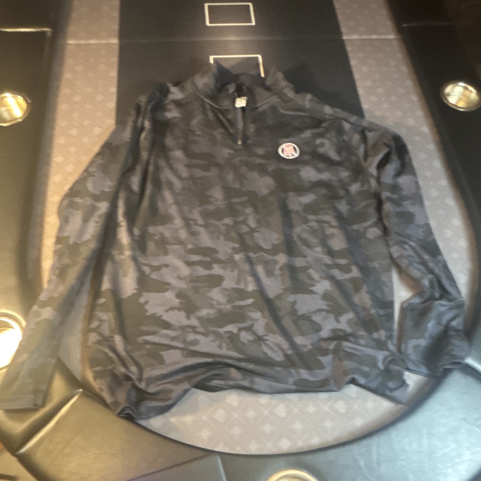 UNRL Barstool Sports Gray/Black Camo 1/4 Zip Mock Neck Pullover Men’s L