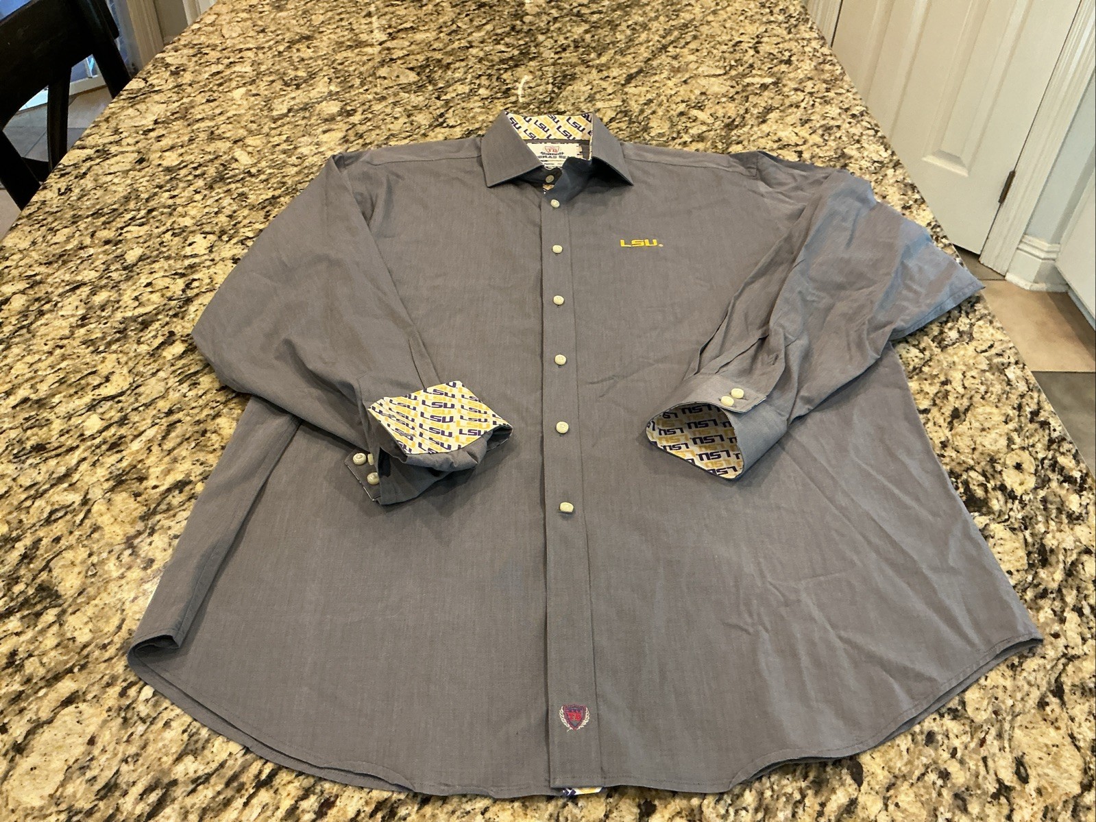 Thomas Dean LSU Collegiate L/S Button Up Shirt Mens Size XL!!