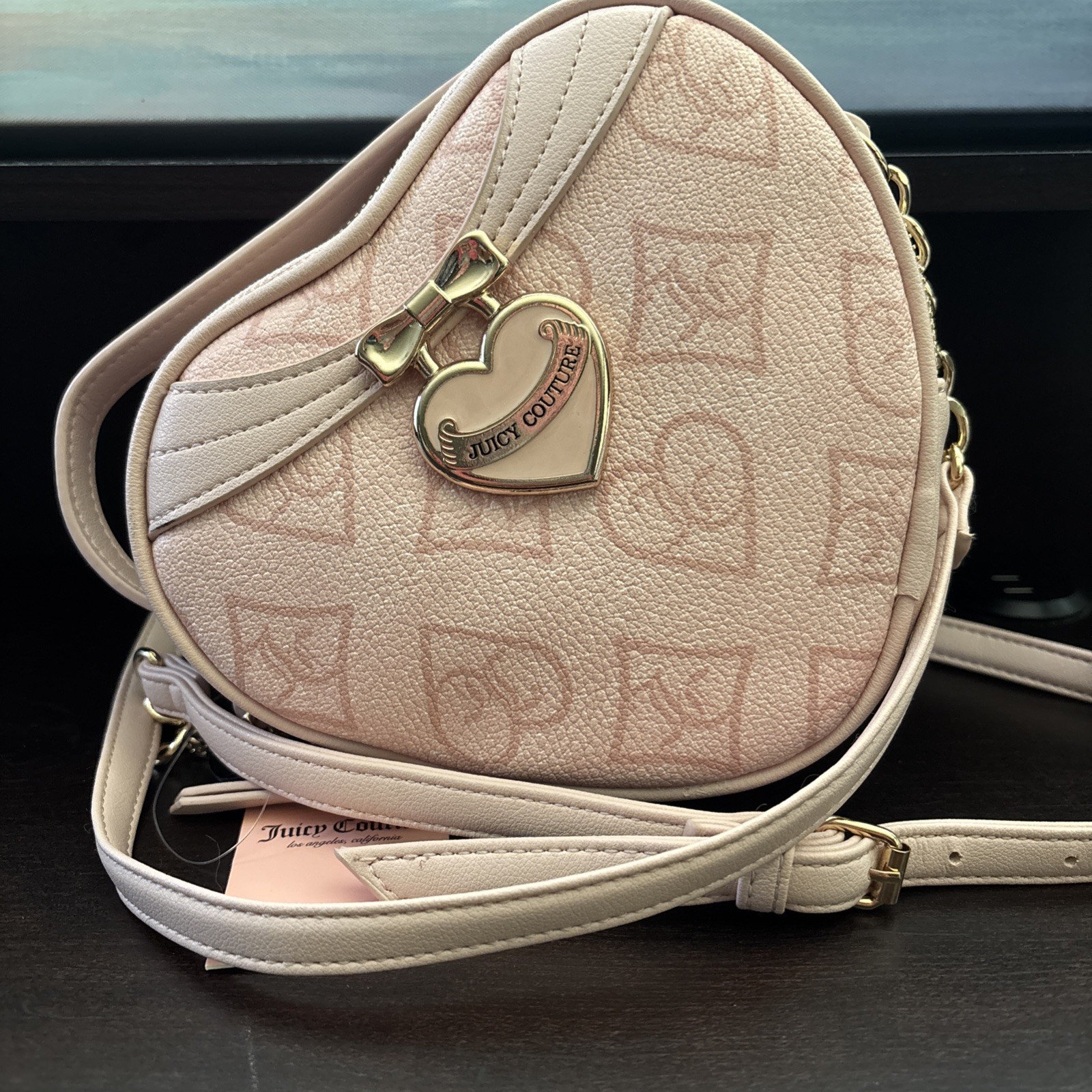 NWT Juicy Couture Pink Clay #2 Precious Moments Heart Crossbody MSRP $118