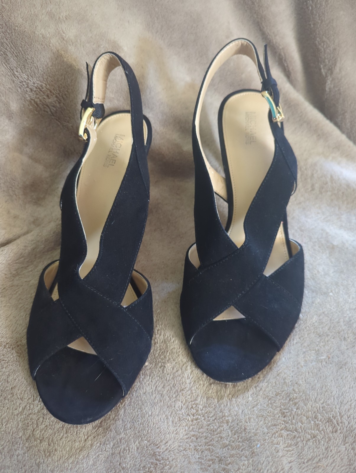MICHAEL KORS Becky Dress Slingback crisscross admiral velvet dress heels