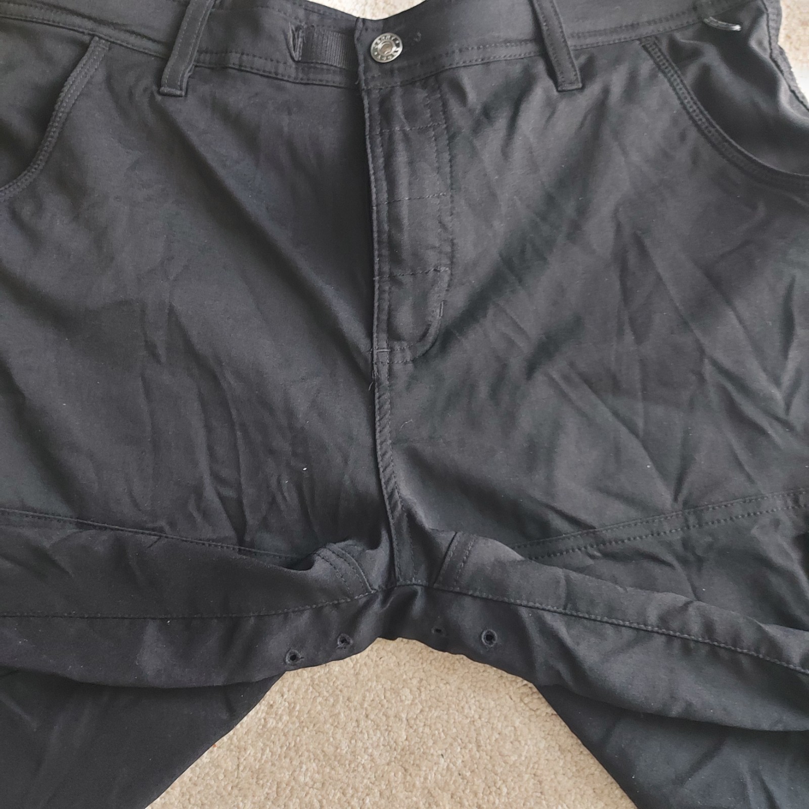 Gerry Performance Shorts Mens 34 Black Flat Front 9″ Stretch Outdoor Hiking