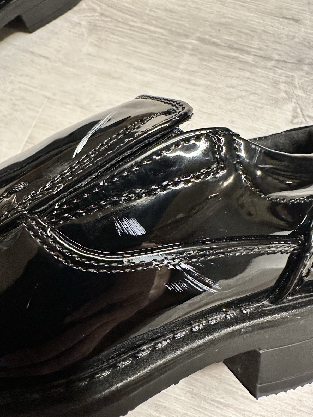 Bruno Marc Black Patent Leather Slip-On Dress Loafers Square Toe – Kids US 12