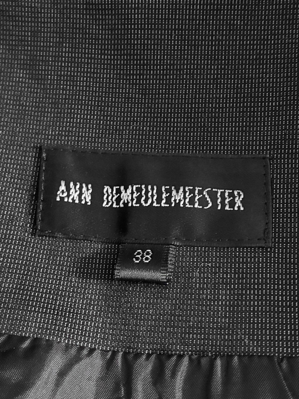 Ann Demeulemeester High Neck Asymmetrical Coat Dark Gray Black Lined Size 38 S M