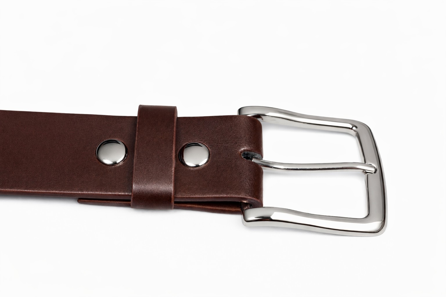 Men’s Plain Brown Leather Casual Dress Belt With Removable Snap On Silver Buckle