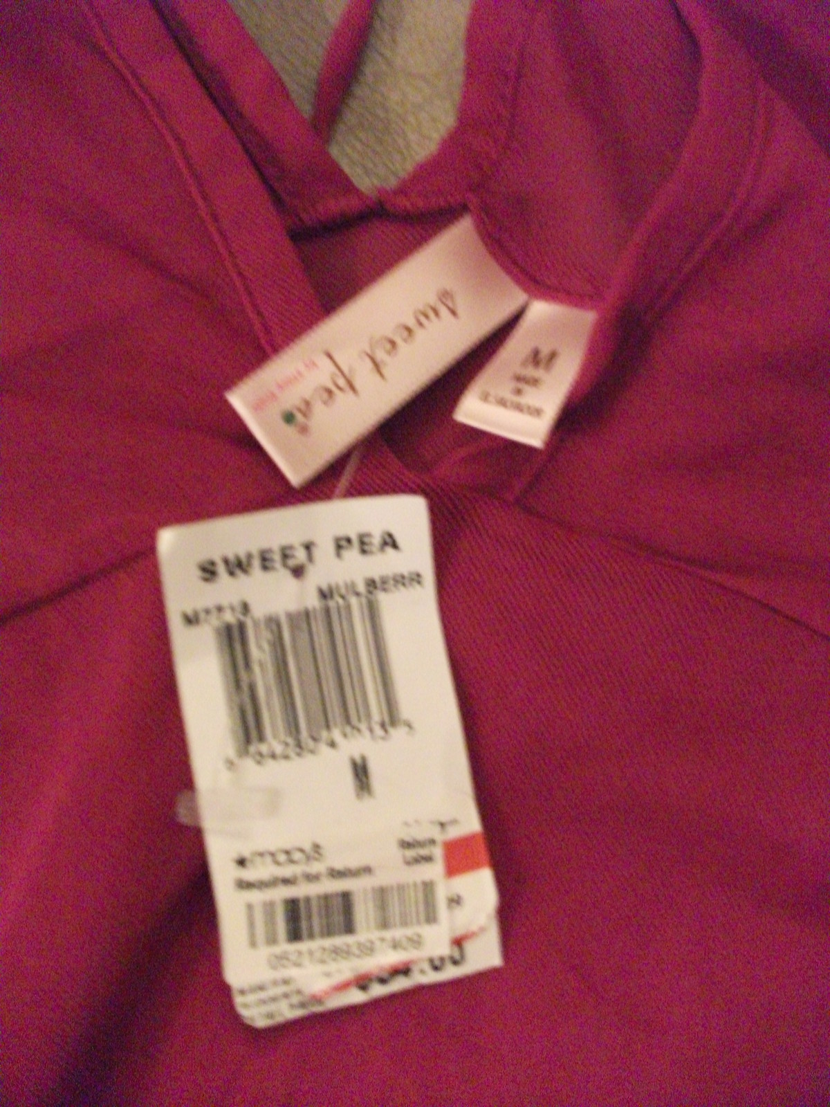 NWT MACY’S SWEET PEA BY STACY FRATI FUSCHIA PINK BATWING COVER UP TOP SIZE MED