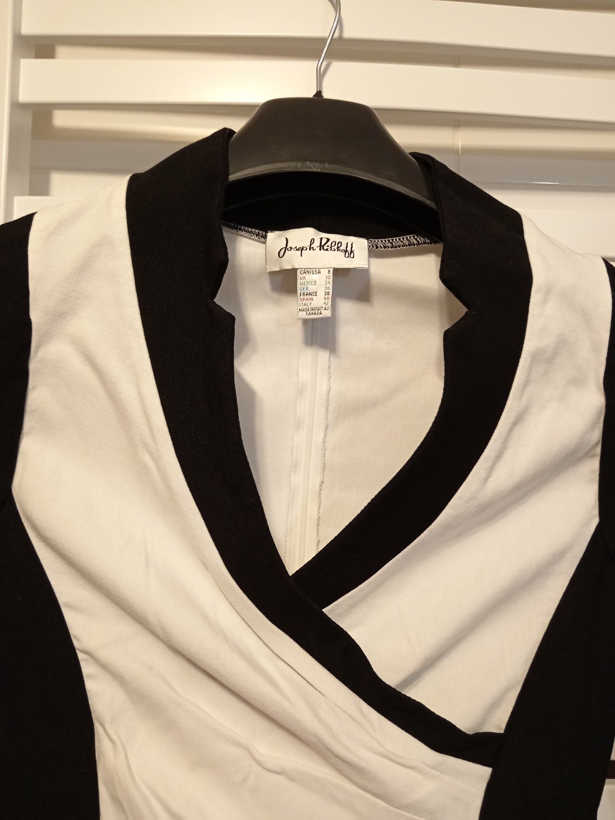 Joseph Ribkoff Cocktail Dress Black and White Made in Canada Size M US 8 / UK 1