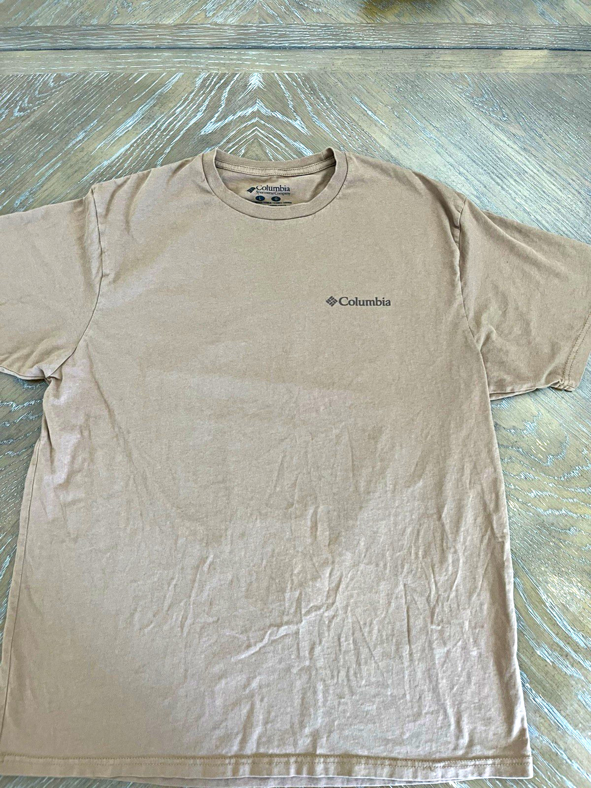 Columbia Brown Outdoor Nature Graphic Print Logo Double-Sided Crew Neck Tee L