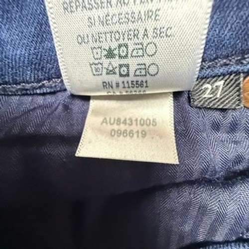 7 For All Mankind High Waist Ankle Skinny Jeans Dark Wash AU8431005 Size 27
