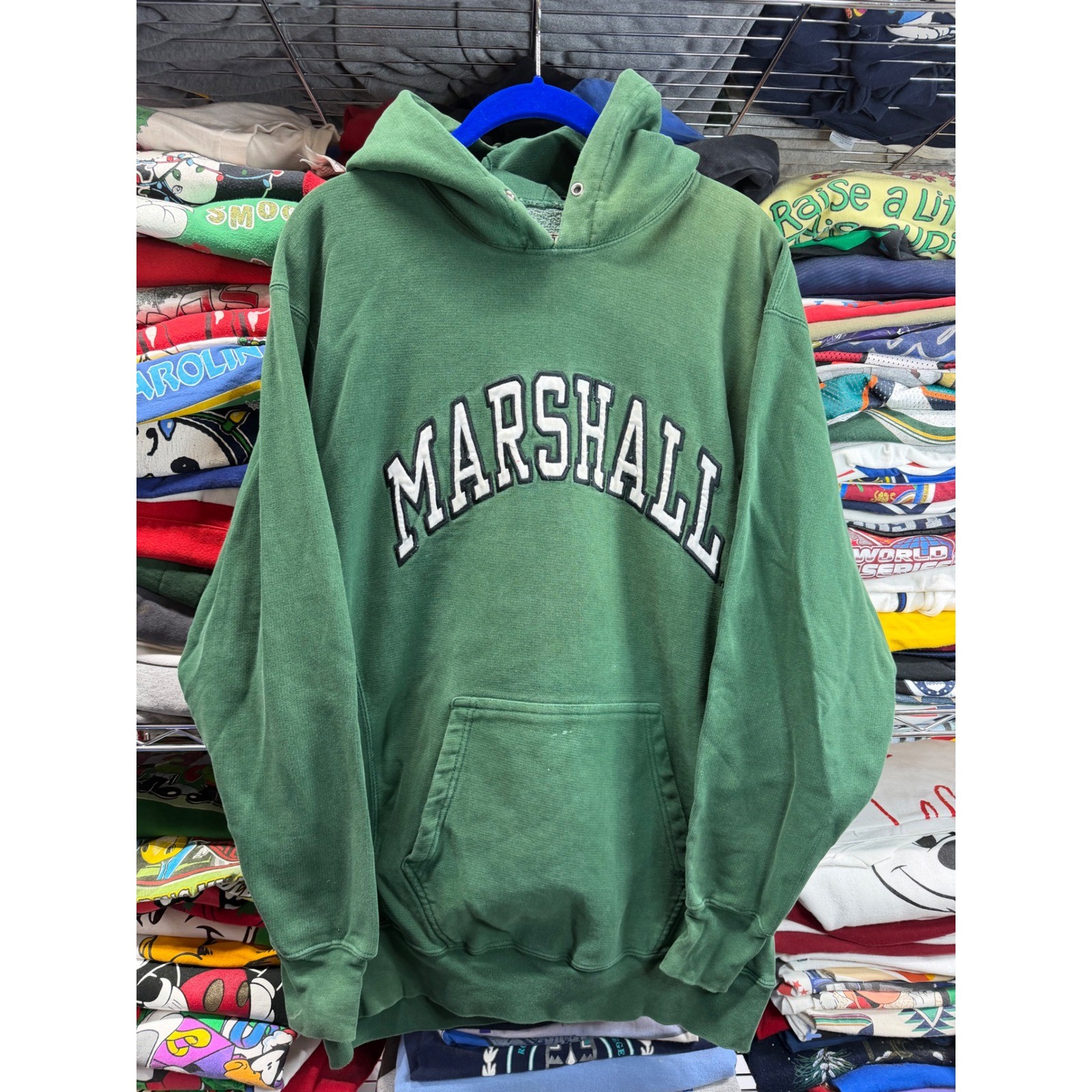 Steve & Barrys Marshall University Hoodie Mens Y2K Green Collegiate Sweatshirt