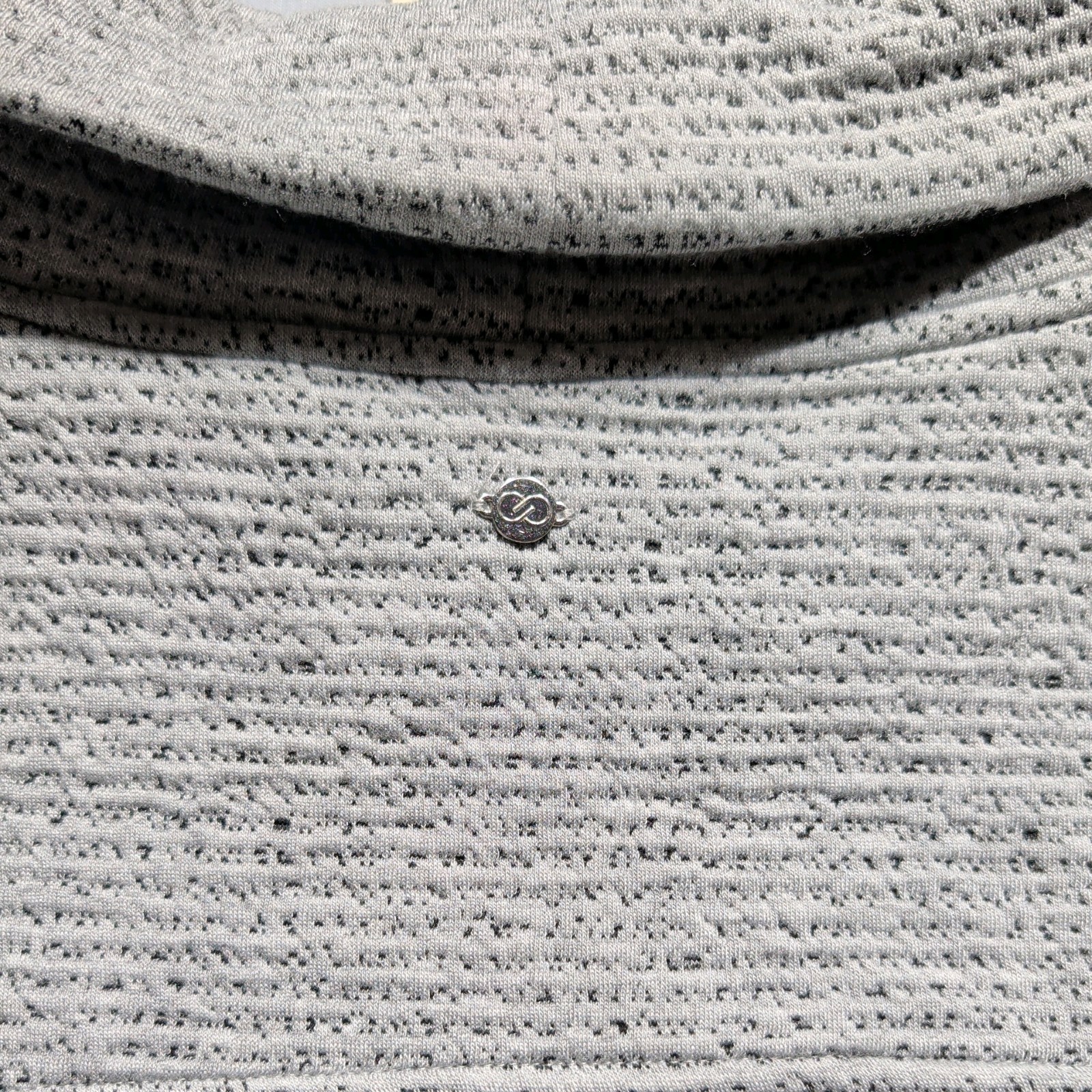 CALIA Lunar Jacquard Funnel Neck Sweater Size Large Heather Gray