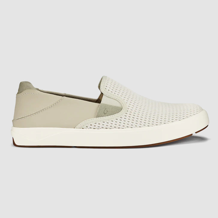NEW SEAL OluKai Laeahi Men’s Breathable Slip On Shoes Bone Mesh Comfort Sneakers