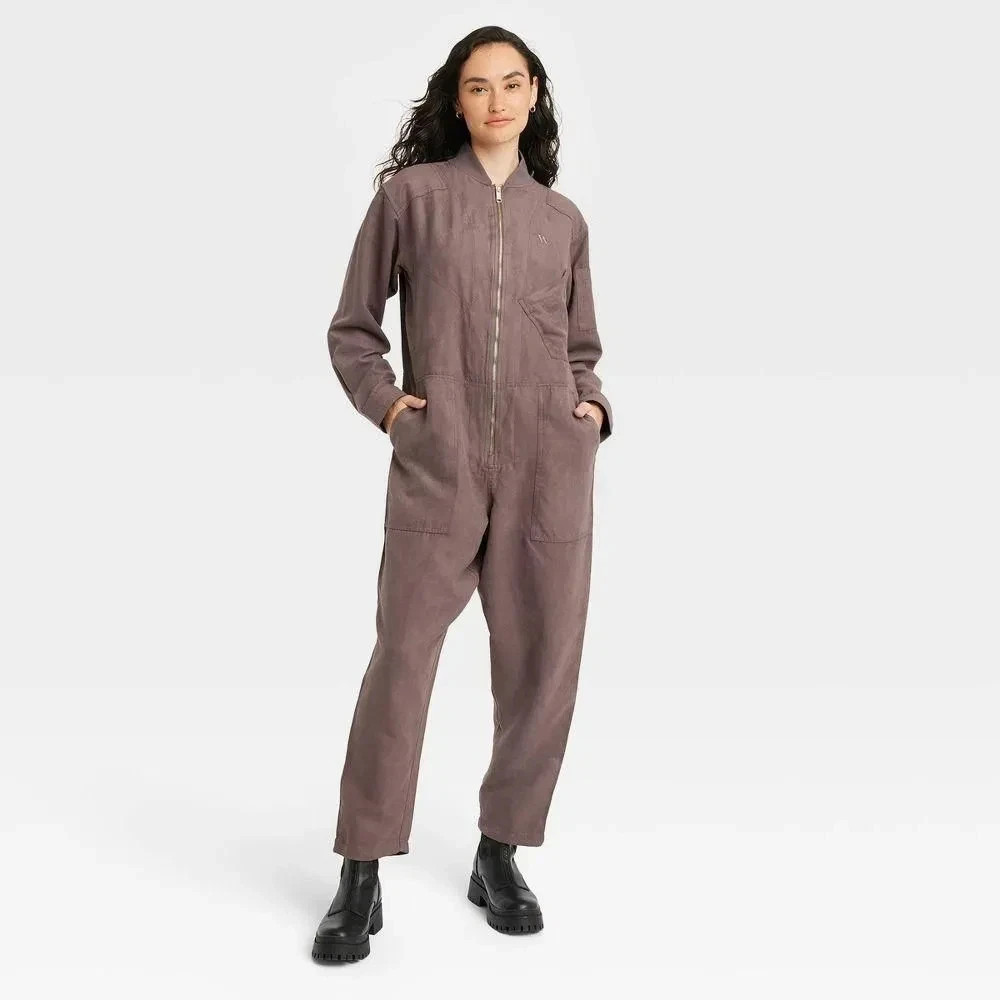 Houston White Adult Flight Jumpsuit – Brown – Small