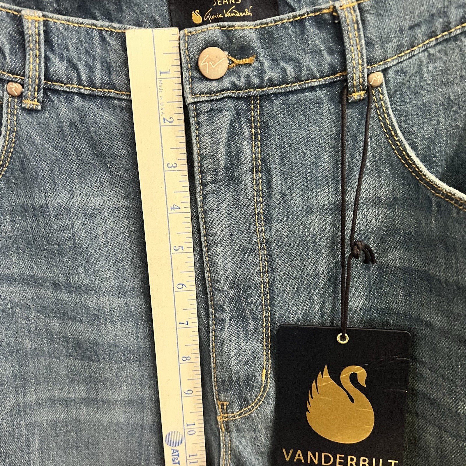 NWT Gloria Vanderbilt Nico Jeans High Rise Straight Leg Blue Denim 14 Classic