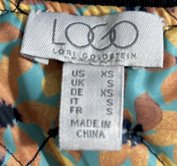 LOGO by Lori Goldstein Reversible Quilted Zip Front Jacket Womens XS A370305