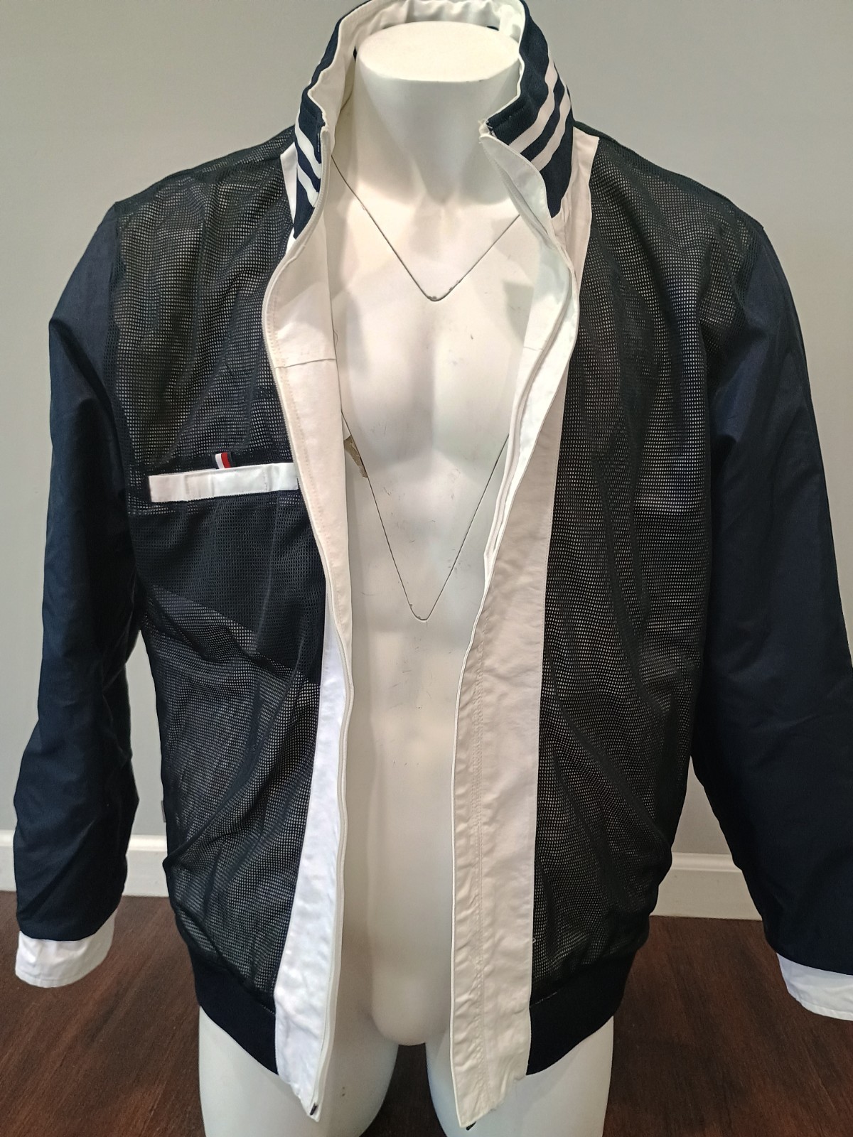 Tommy Hilfiger SZ XXL Men’s Full-Zip White Windbreaker Jacket Regatta with Hood