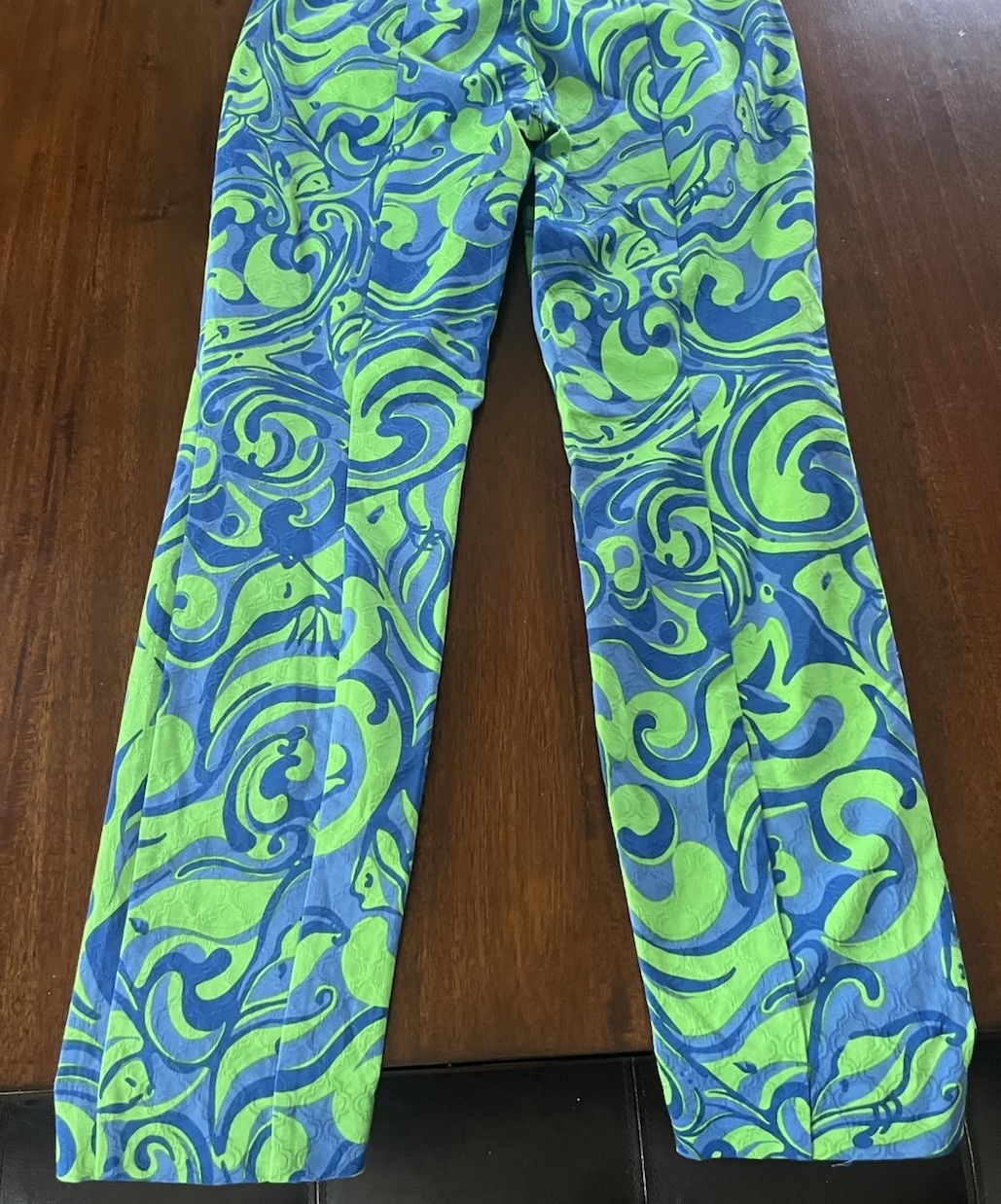 Lilly Pulitzer Kelly Ankle Pant Canopy Green I’m No Angel Swirl Disco Artsy 4