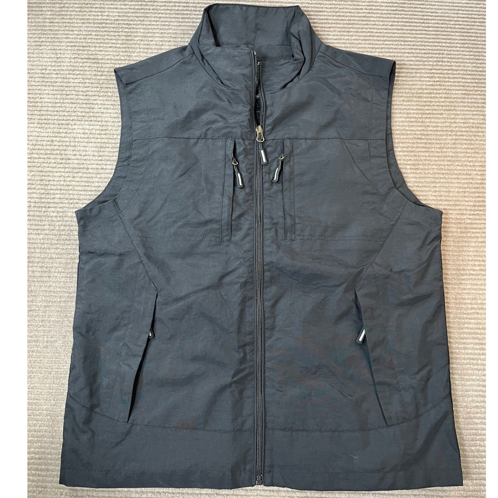 Classic 1902 Mens Tactical Utility Vest Black Mesh Lined Full Zip Size L NWOT