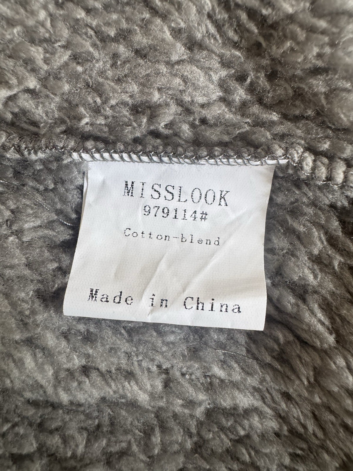 Gray Sherpa Hooded Asymmetric Zip Vest