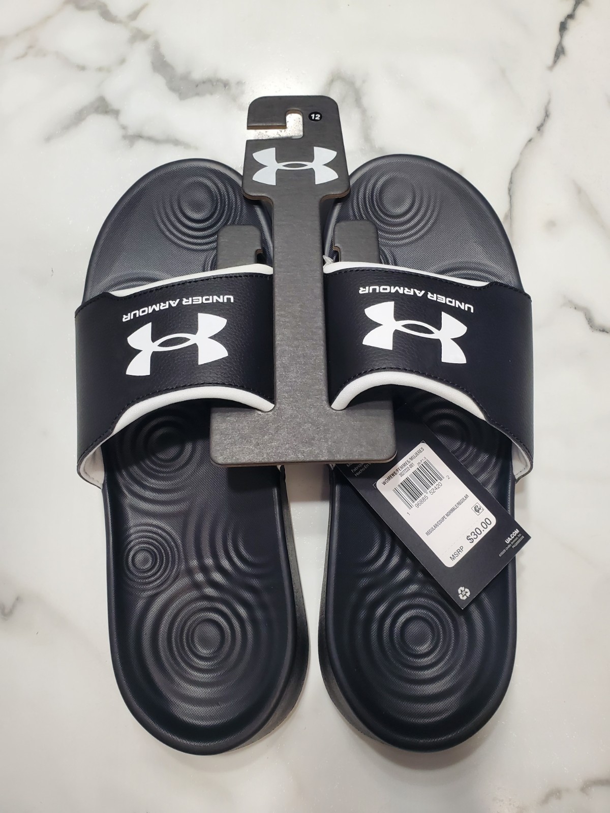 Under Armour Women’s Ignite Select, (001) Black/Black/White, 12, US NWT