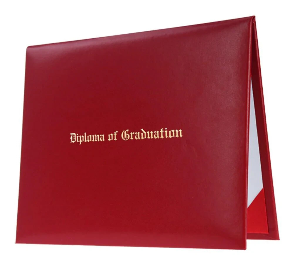Red Imprinted Diploma Cover – High School Diploma Covers