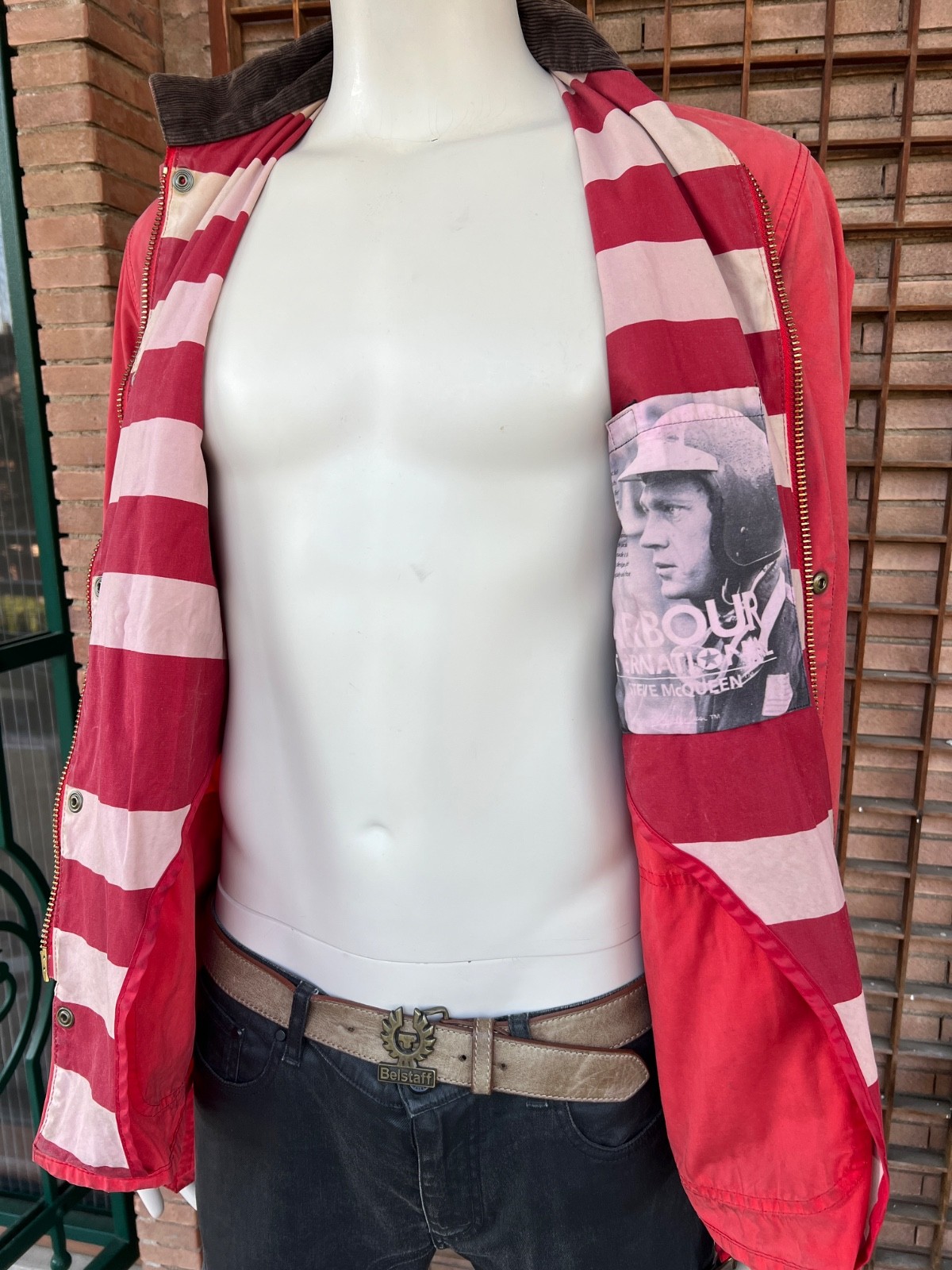 BARBOUR INTERNATIONAL Steve McQueen Collection Limited Waxed Cotton Red L