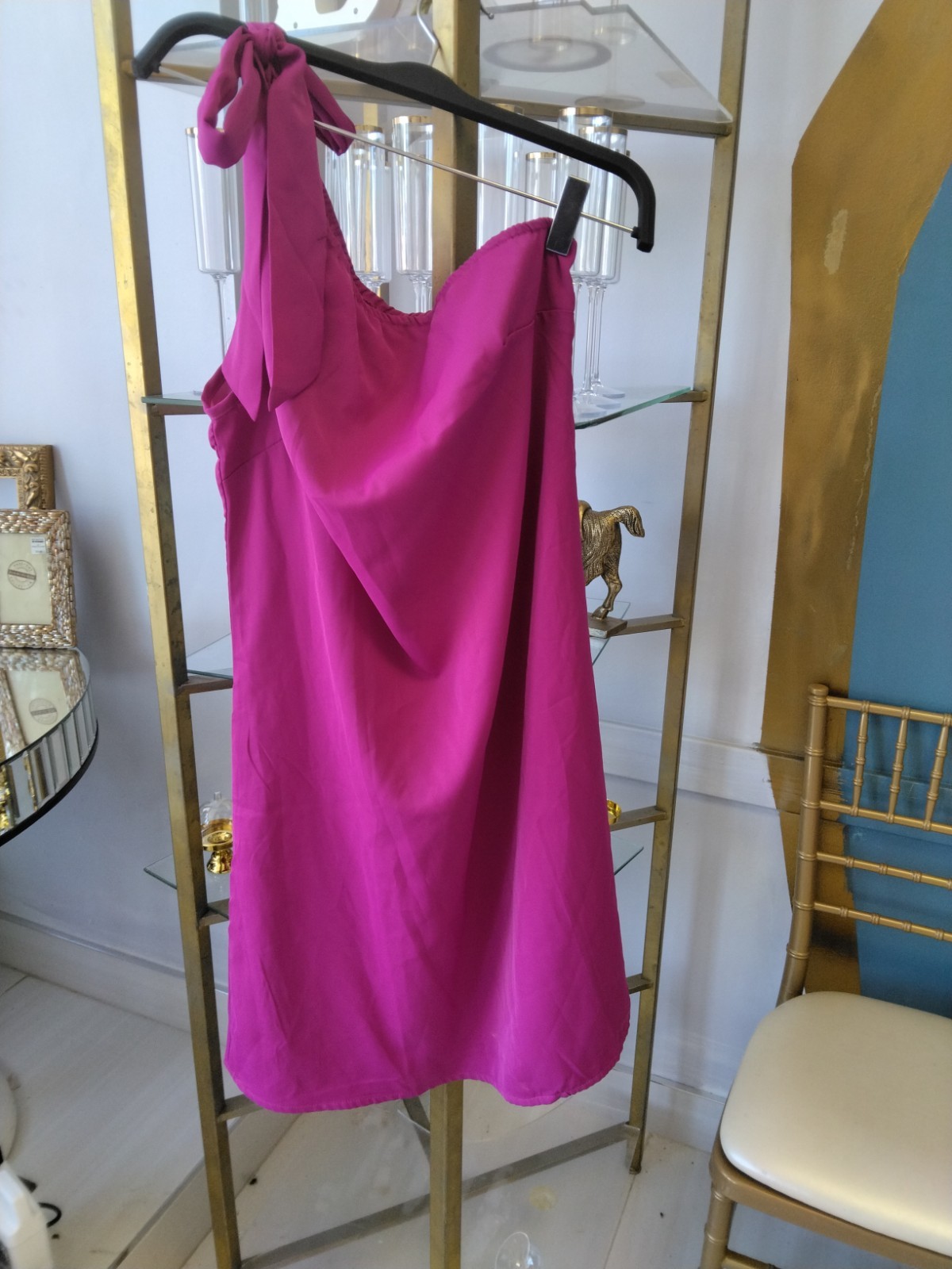 Cute One Shoulder Summer Dress Size Medium. Great For Vacation Or Everyday Cute