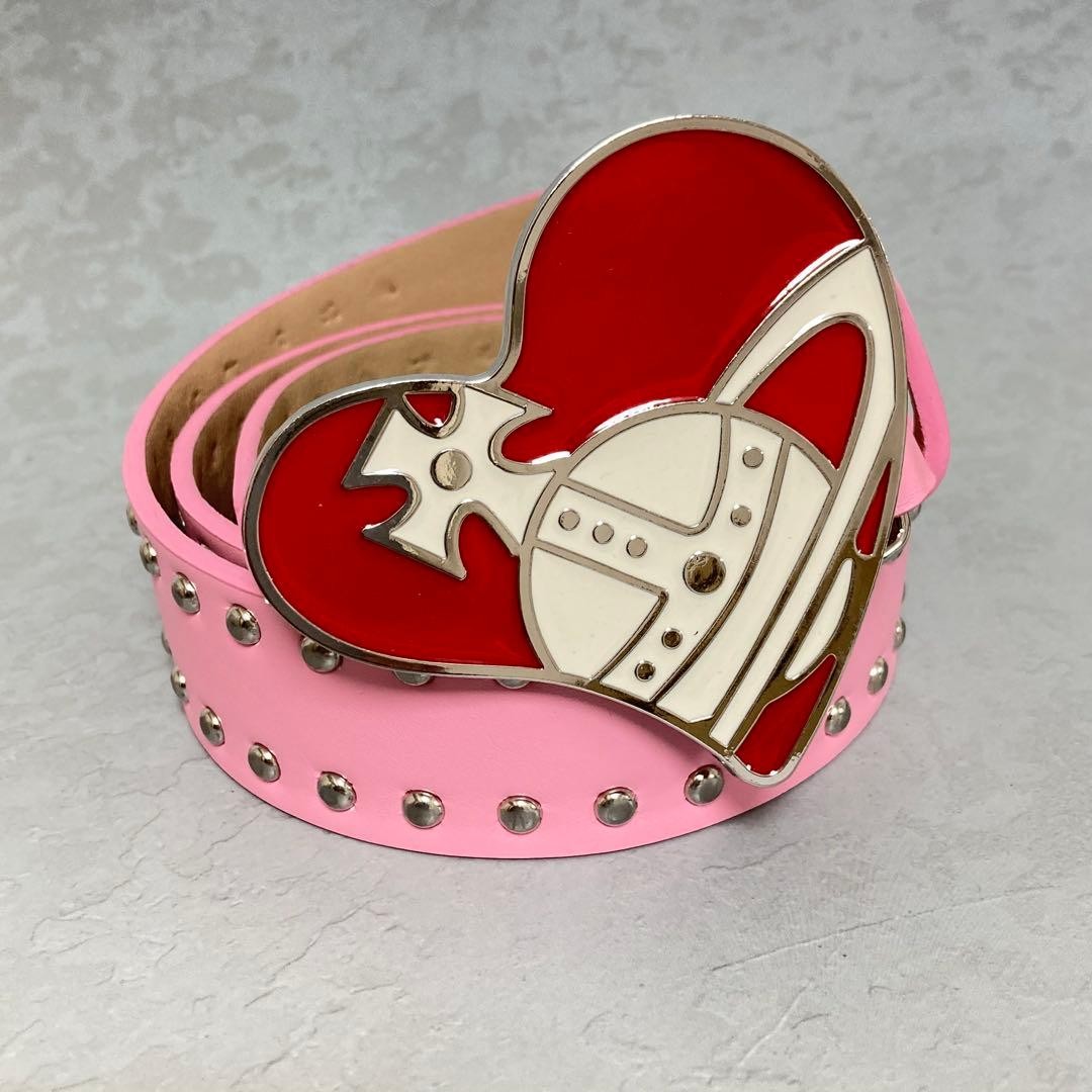 Vivienne Westwood Belt Heart Buckle Pink Total Length: 107cm Width: 3.8cm