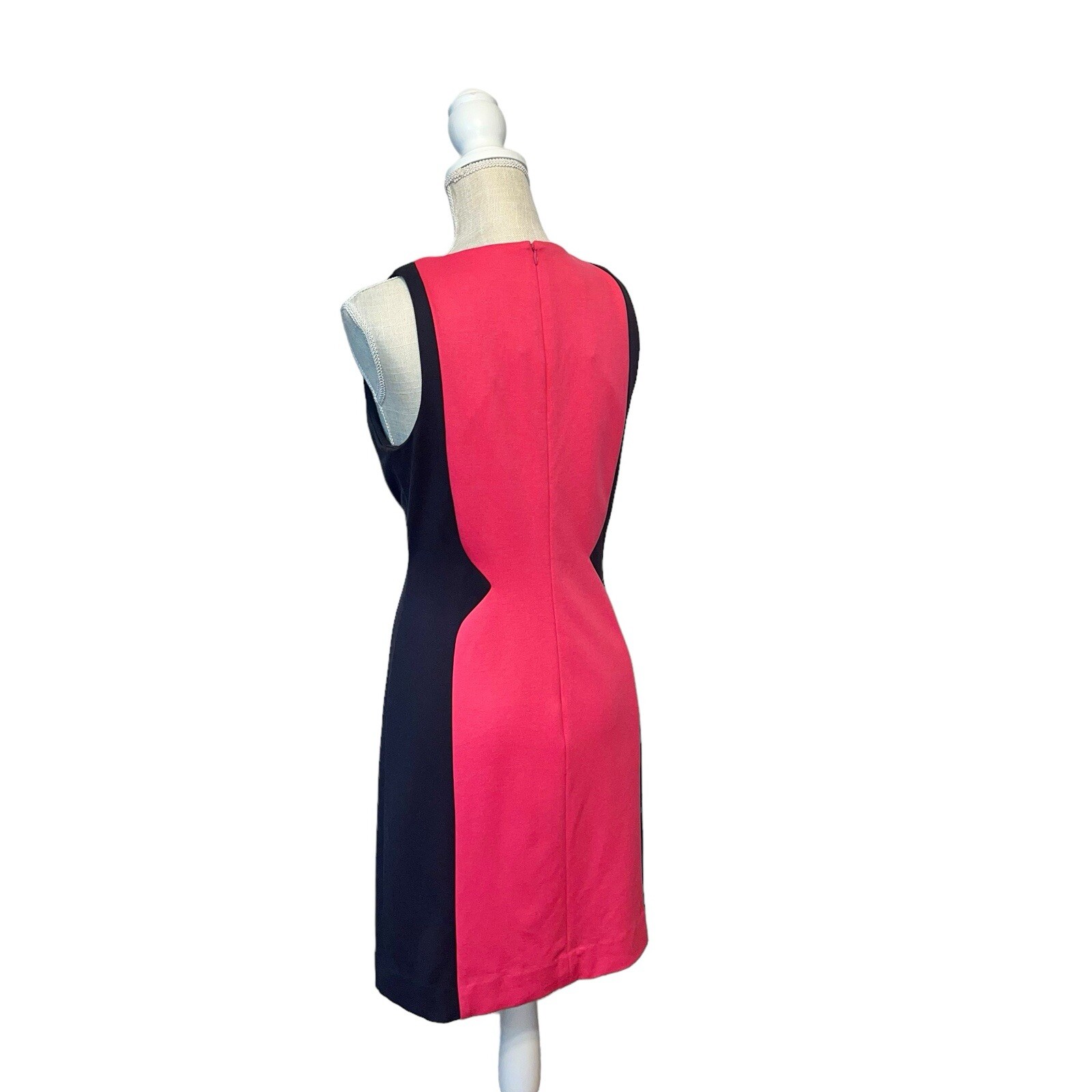 Britt Ryan Sheeth Dress Pink Gray Sleeveless Womans Sz 4 Body Contour Ponte Knit