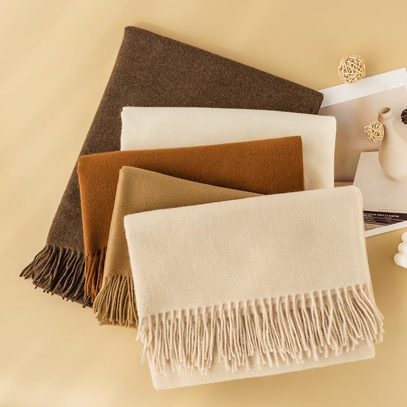 Large Cashmere-Feel Scarf and Wraps for Women, Winter Fall Warm Soft Pashmina
