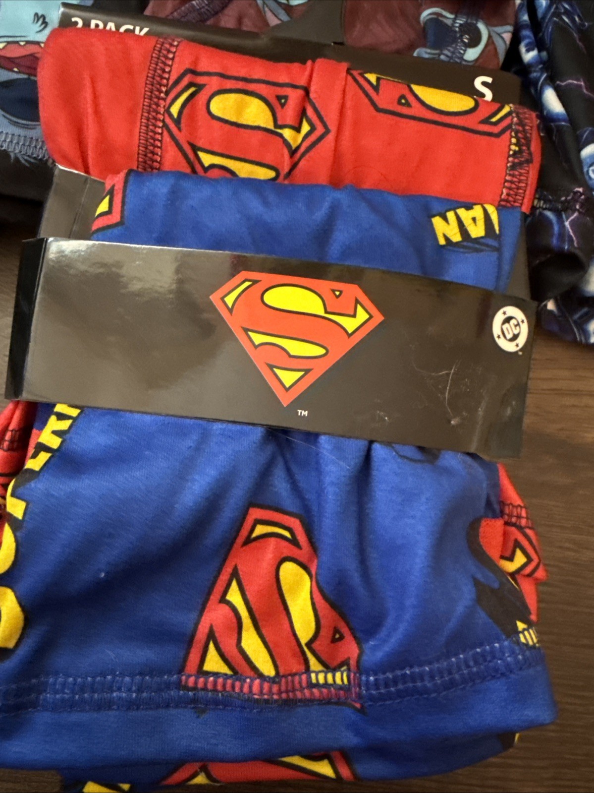 DC SUPERMAN & RICK & MORTY STICH BOXER BRIEFS S(28-30) TOTAL OF 5 PAIRS.