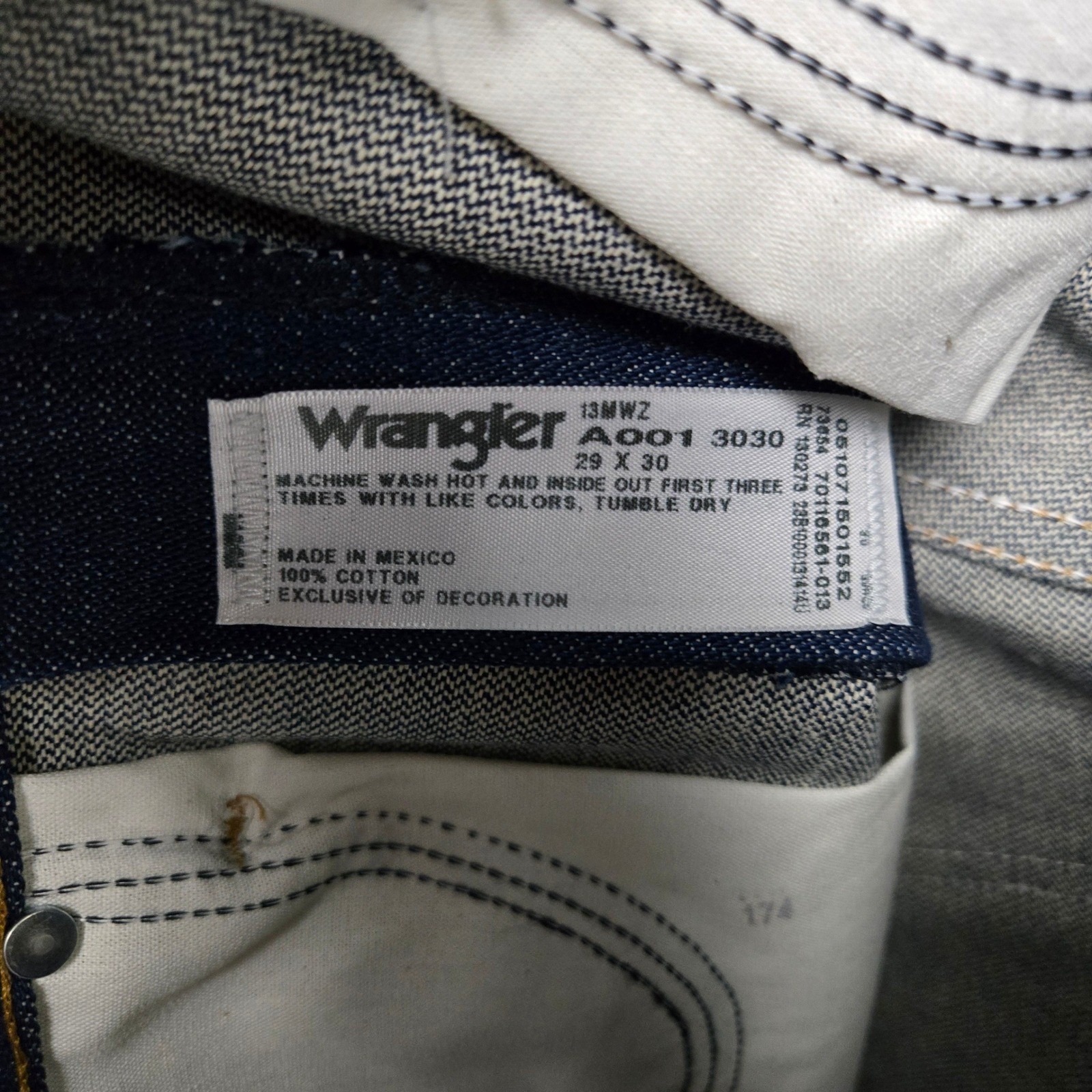 Wrangler 13MWZ Cowboy Cut Jeans Mens 29×30 Blue Denim Dark Wash Western Workwear