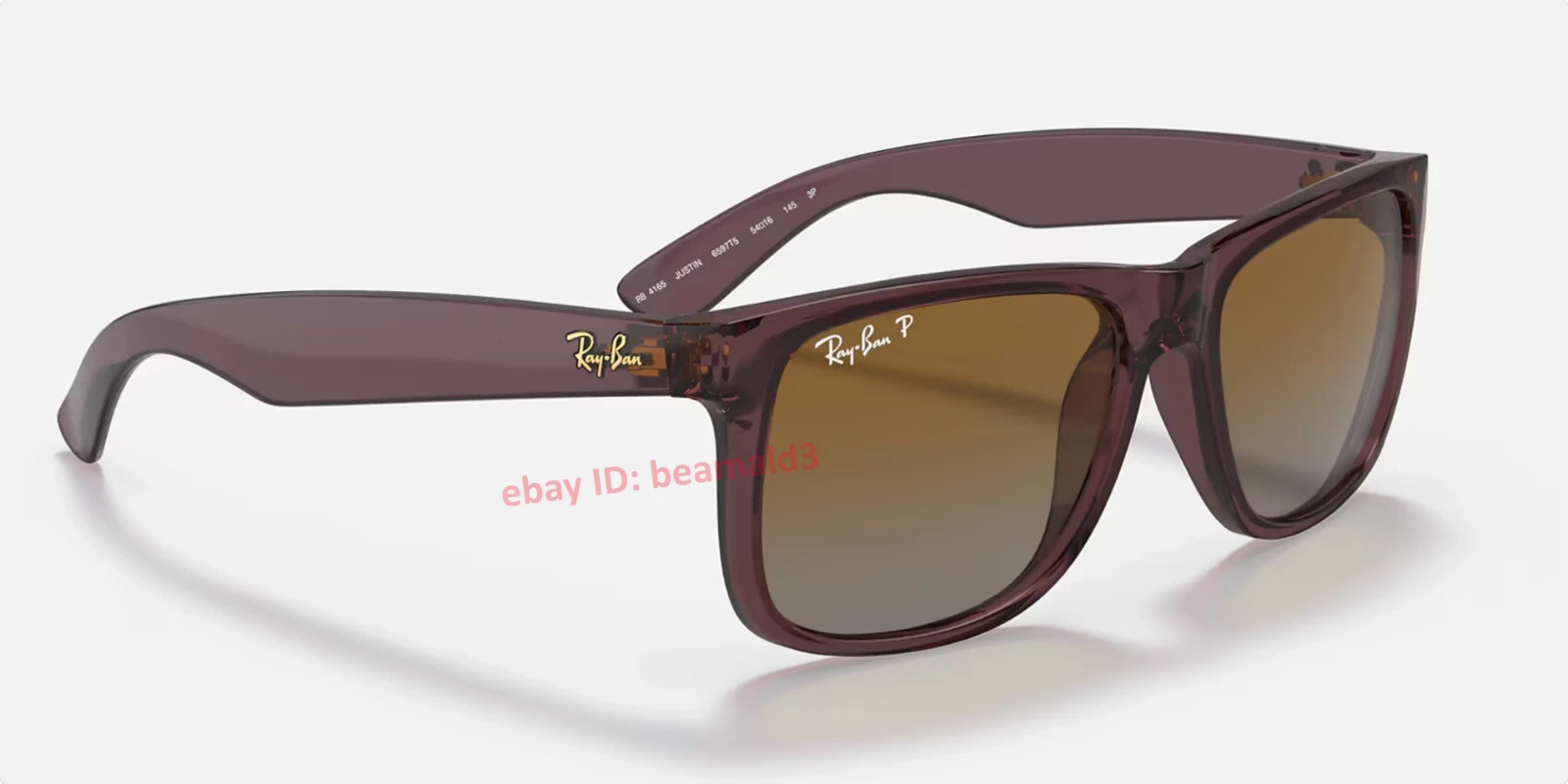 Ray-Ban Justin RB4165 Polarized Sunglasses 54MM Transparent Dark Brown Gradient