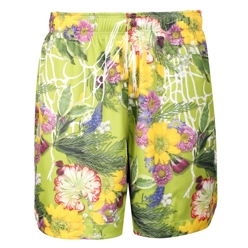 PUMA Dunked In Florals Reversible Shorts Mens Green Casual Athletic Bottoms 6309