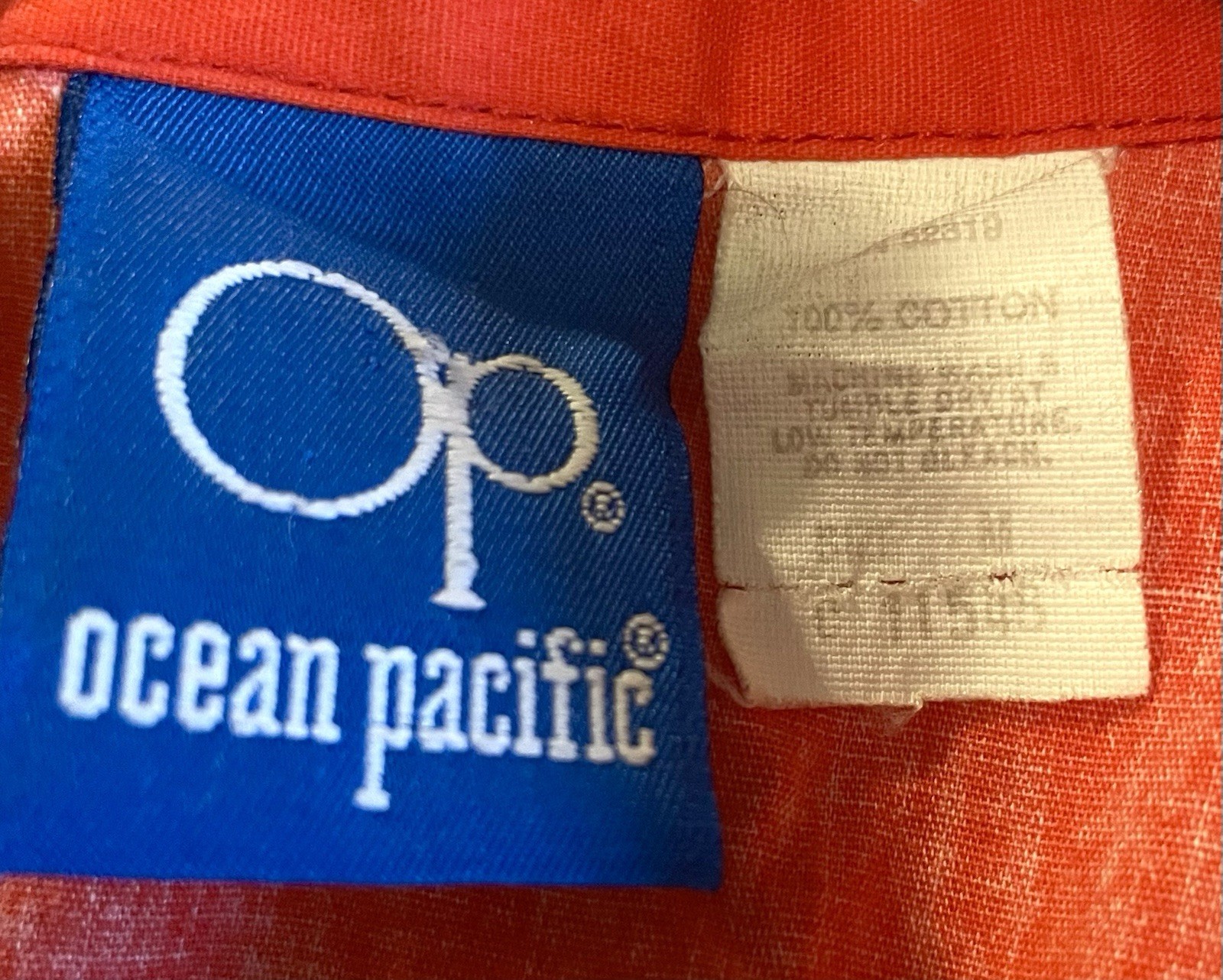 Vintage 80s OP Ocean Pacific Button Up Beach Surf Shirt Vibrant Colors M