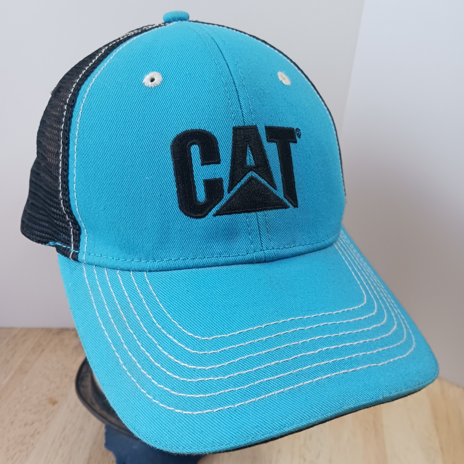 EUC CAT Carolina CAT 2-Tone Mesh Cap Hat OSFA Construction Heavy Machine