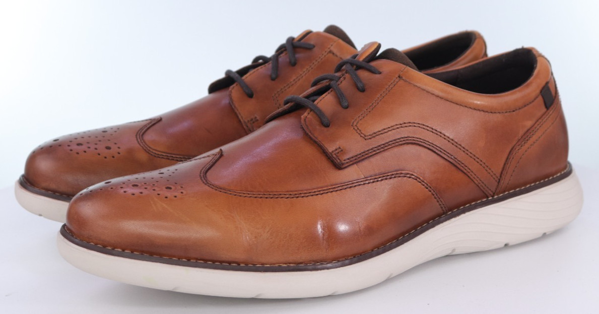 Rockport Garett Trutech $150 Men’s Wingtip Oxfords Dress Shoes Size 13 (W) Wide