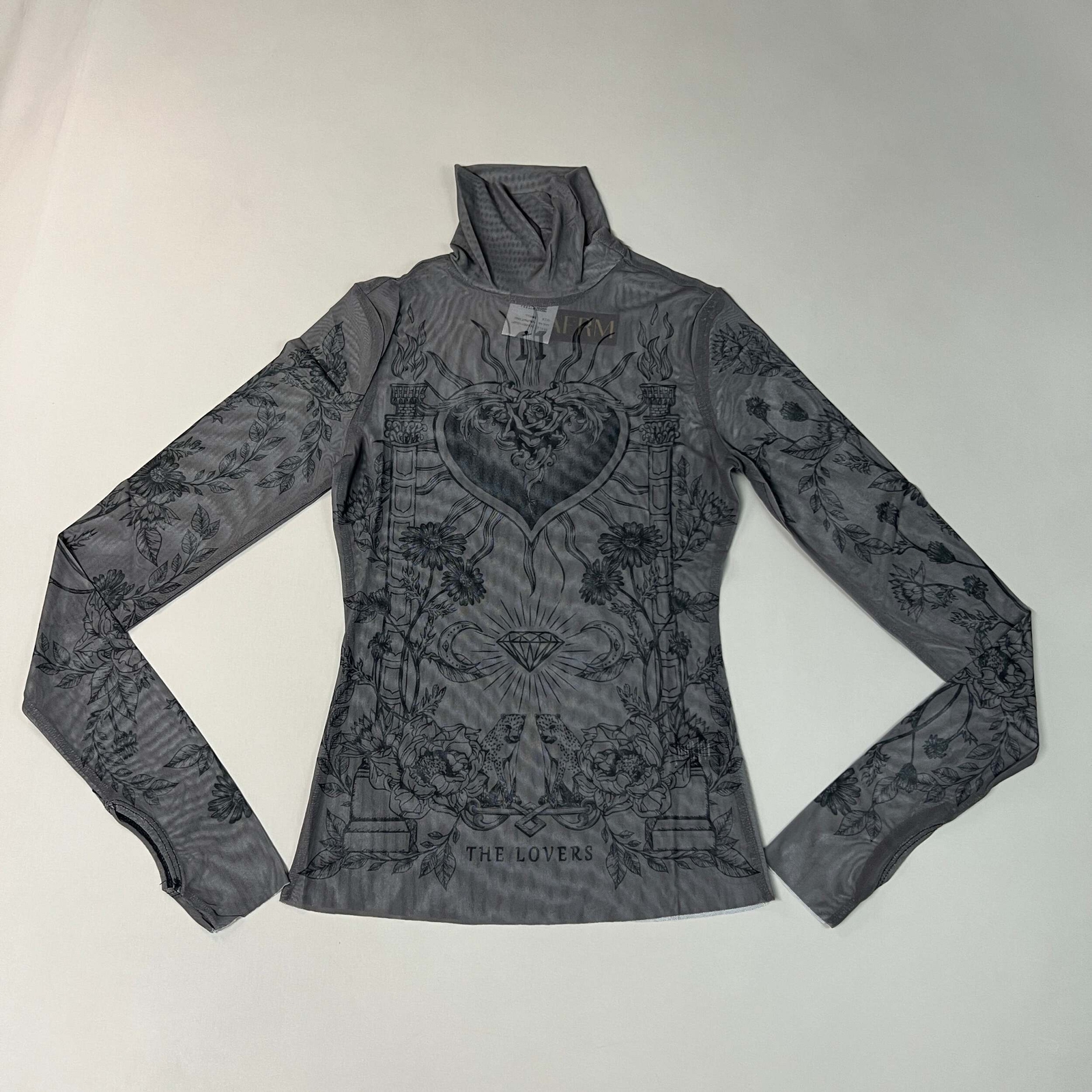 AFRM Zadie Turtleneck Pullover w/Thumb Holes Women’s S Noir Tarot Card AET028103