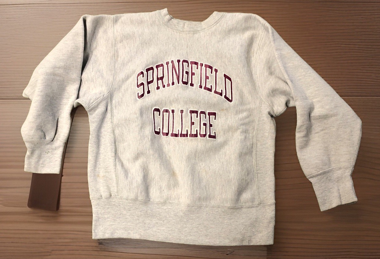 Vtg Champion USA Reverse Weave Springfield College Crew Neck Sweatshirt Sz S
