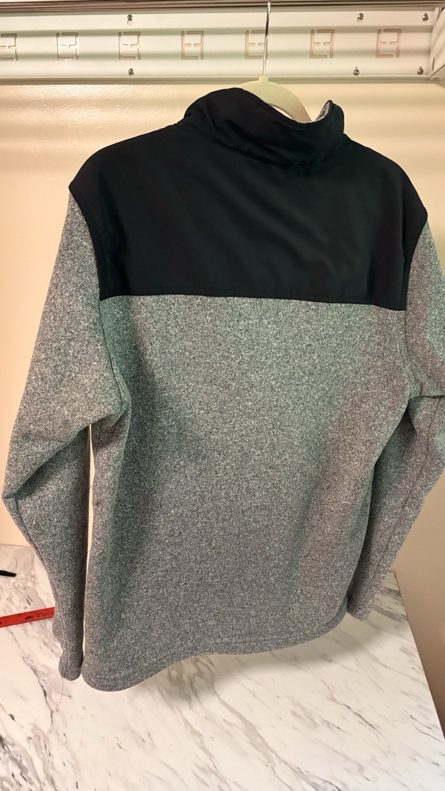 Columbia Men’s Size L Gray/Black Full Zip Fleece Jacket Stand-Up Collar