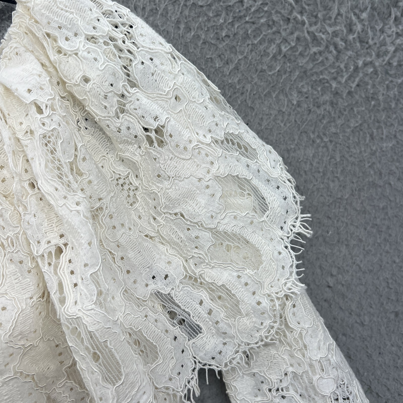 Alexis Lace Blouse Womens Small Off Shoulder Sheer Ruffle Boho Romantic Top