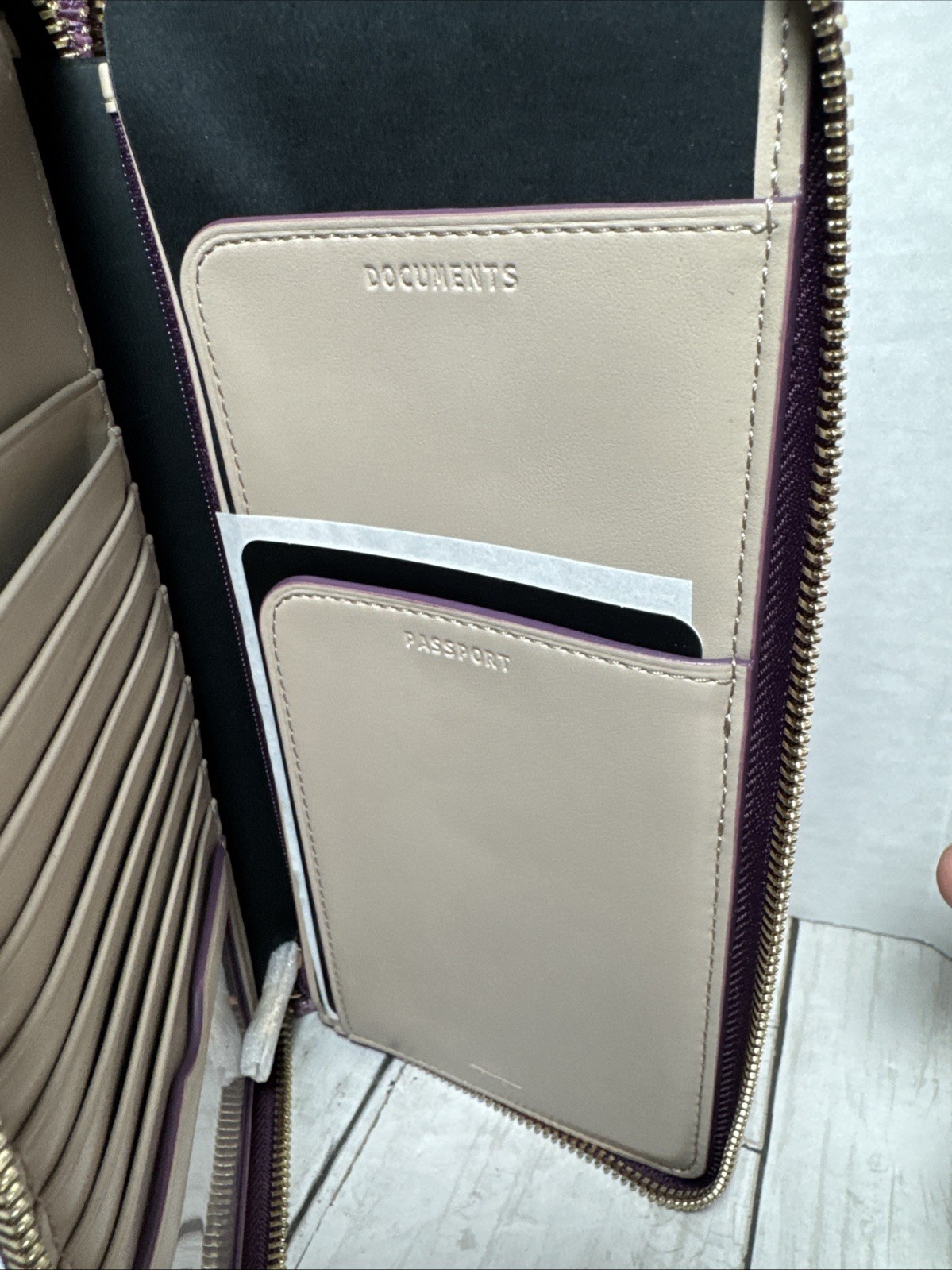 Tumi Belden SLG Travel Wallet Moonlight/Purple/Ombre 4.5×8.75”. New Without Tags