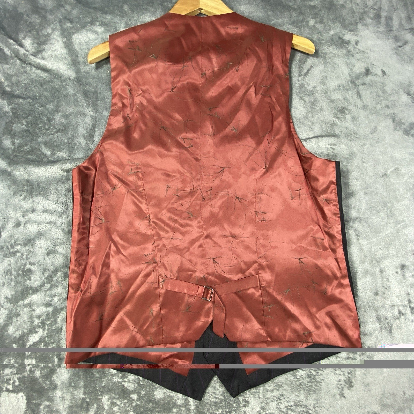 Tiglio Rosso 3 Piece Suit 36L Striped 150s Wool Blazer Vest Pleat Pants Italy