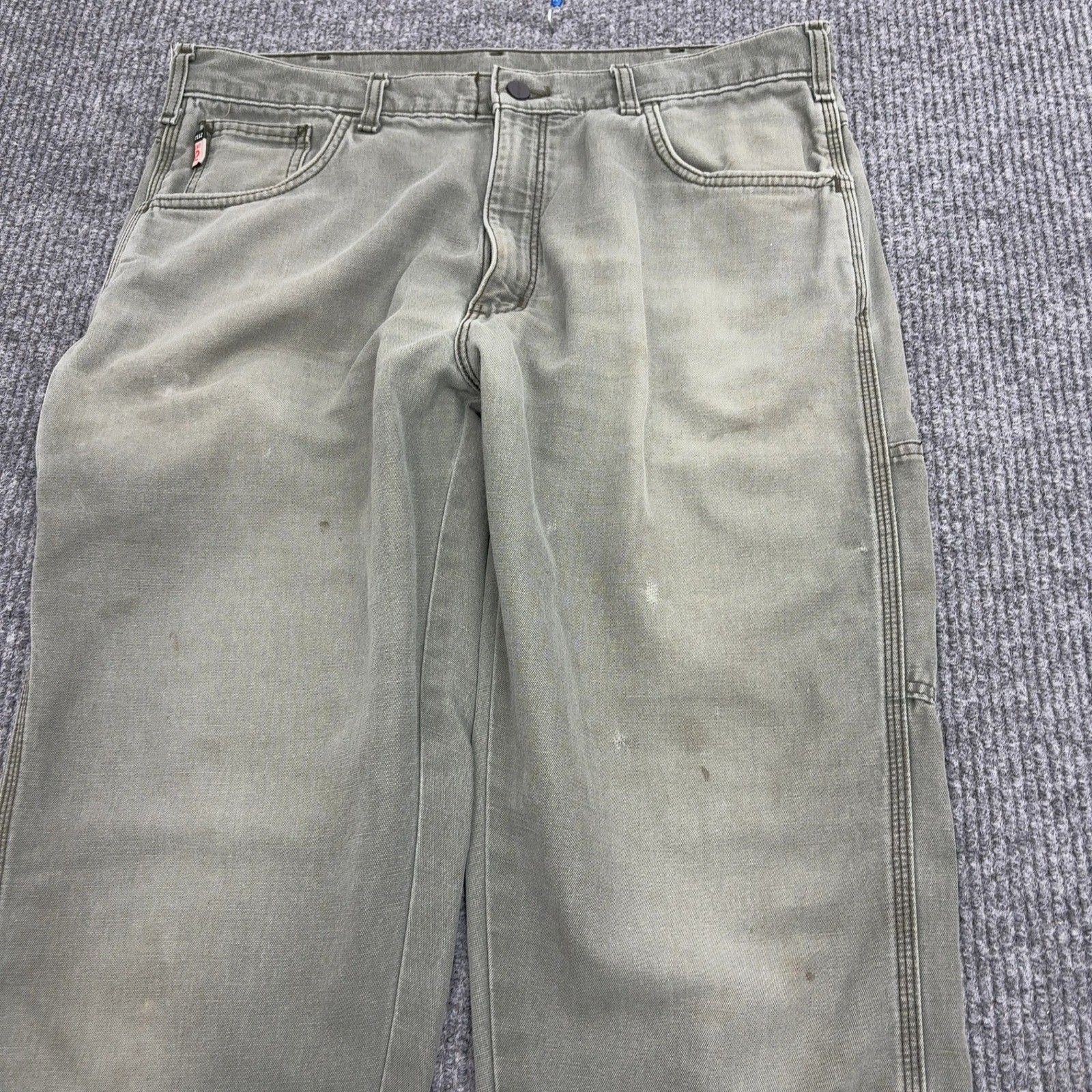 Carhartt Pants Mens 36×34 Moss Green Cotton Nylon FR Flame Resistant Workwear