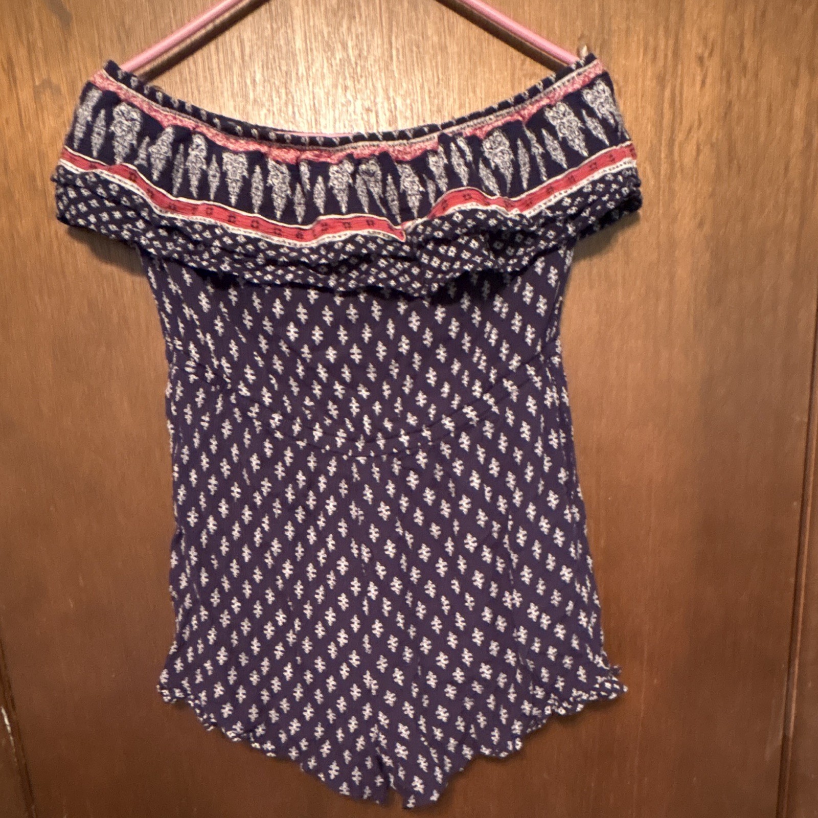 Mudd vintage Y2K Off-the-Shoulder Geometric Romper Large