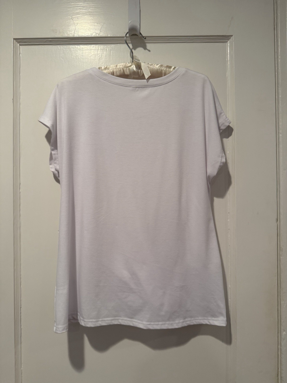 Nordstrom Soft Cotton Tee White Twist Bottom Detail Size Large